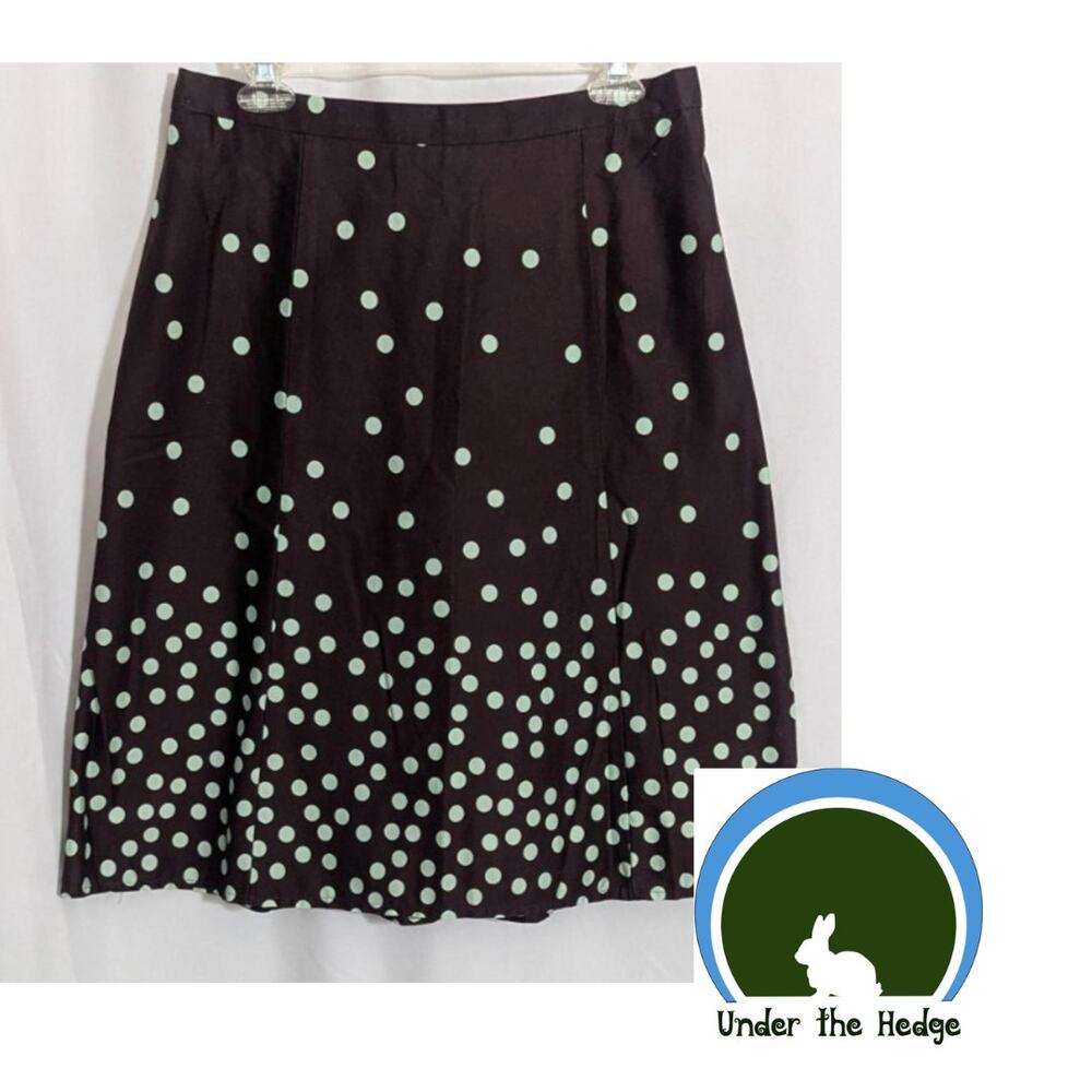 Vtg KS Collection Brown Polka Dot A-Line Skirt Size 12 Fairy Grunge Coquette L1